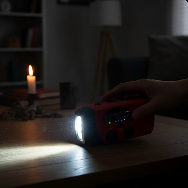 Using the radio's torch during a power cut