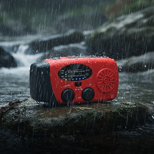 Splash-resistant radio in the rain