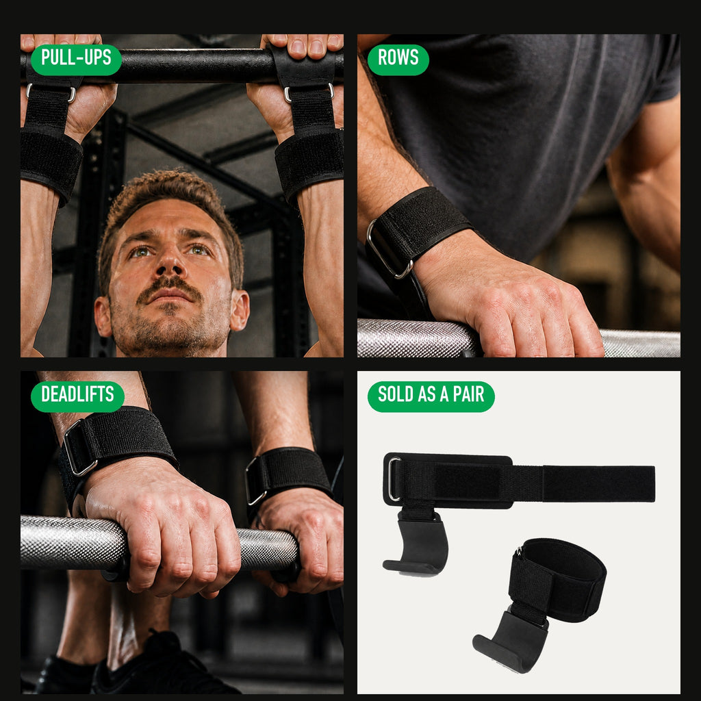 Use them for pull-ups, rows and deadlifts; sold as a pair