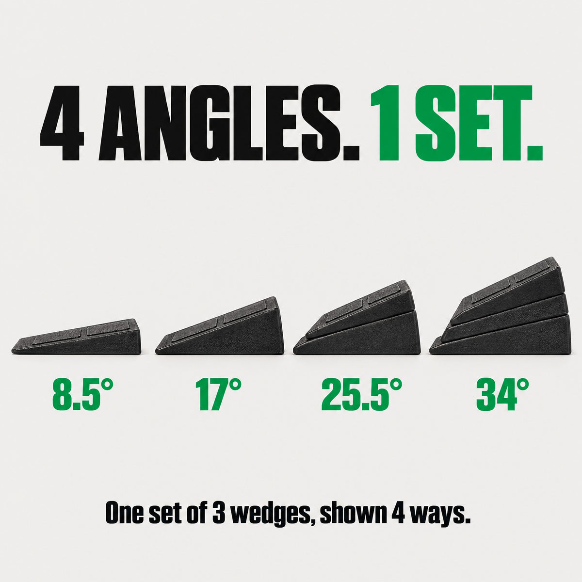 Four angles from one set: 8.5, 17, 25.5 and 34 degrees