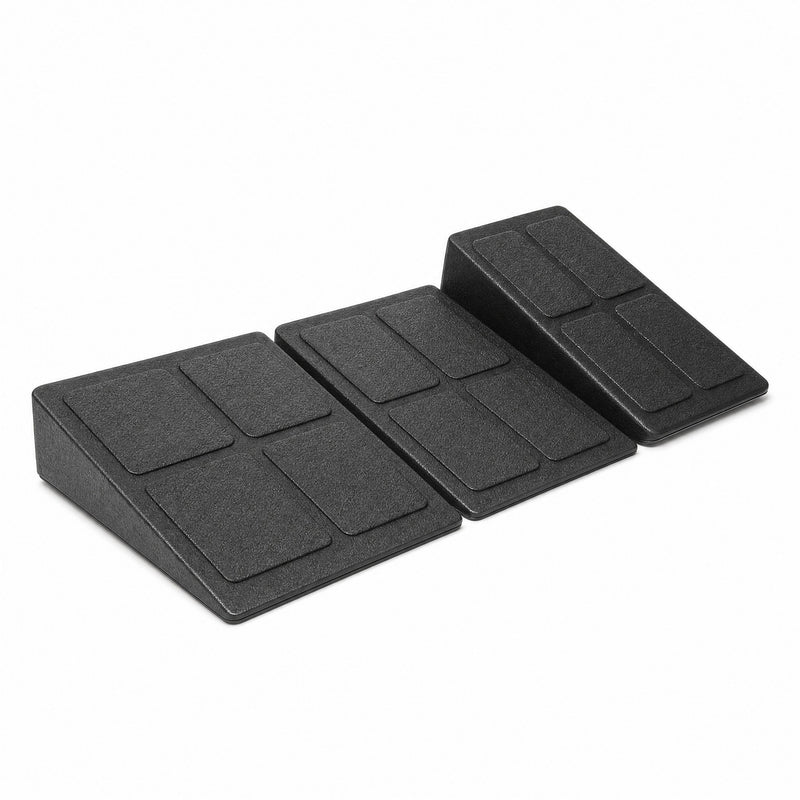 Squat wedge set: three black rubber wedges